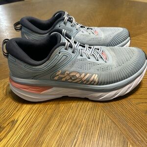 Hoka One One Bondi 7 1110519-BFOB Womens 9.5 Running Shoes Gray Blue